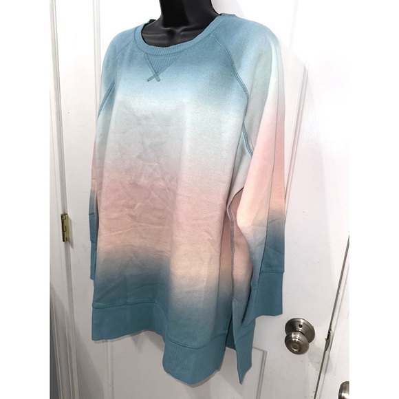 Maurices Plus Size Willowsoft Ombre Striped Fleece Sweatshirt - Picture 2 of 7